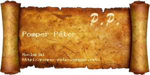 Pomper Péter névjegykártya